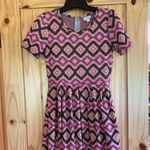 Light blush pink w/creamy purple Amelia Dress